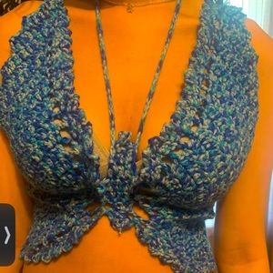 Crochet butterfly top